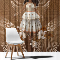 Bula Fiji Women's Day Window Curtain With Fijian Tapa Pattern