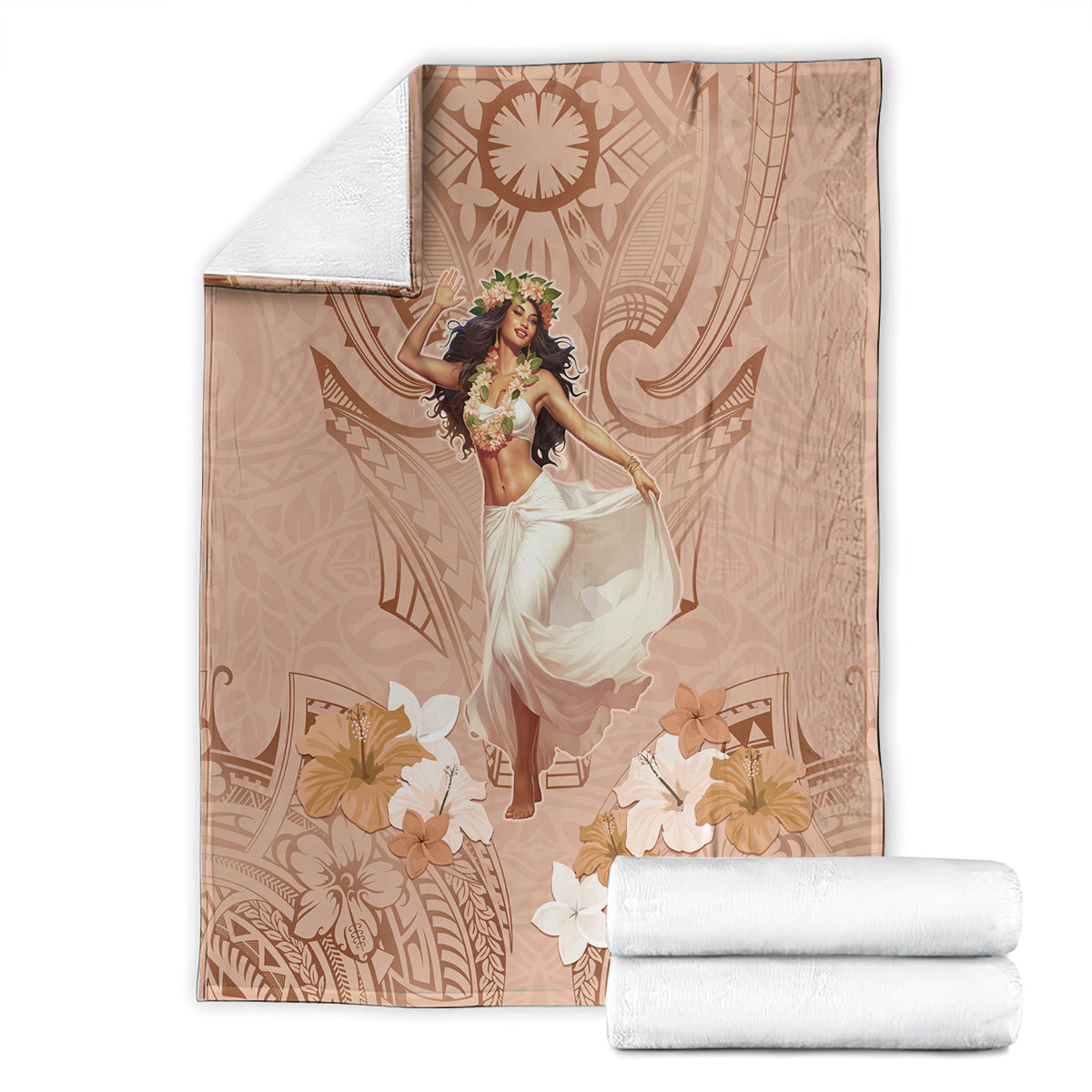 Hawaii Women's Day Blanket With Polynesian Pattern