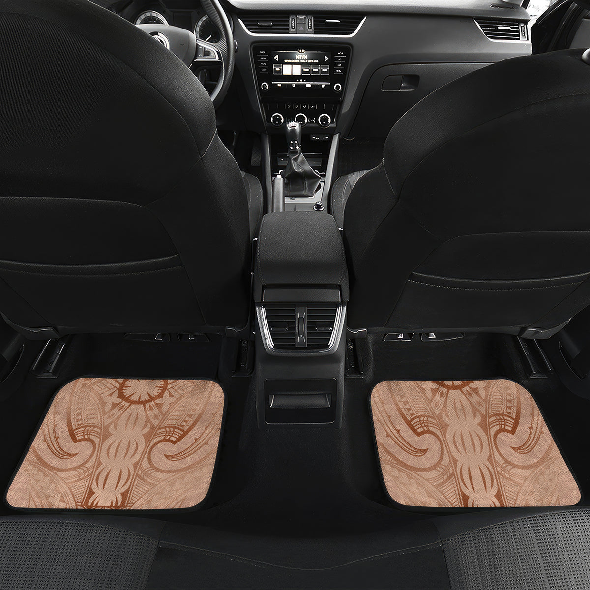 Hawaii Women's Day Car Mats With Polynesian Pattern LT05 Set 2pcs - Back Brown - Polynesian Pride