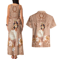 Hawaii Women's Day Couples Matching Tank Maxi Dress and Hawaiian Shirt With Polynesian Pattern LT05 - Polynesian Pride