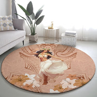Hawaii Women's Day Round Carpet With Polynesian Pattern LT05 - Polynesian Pride