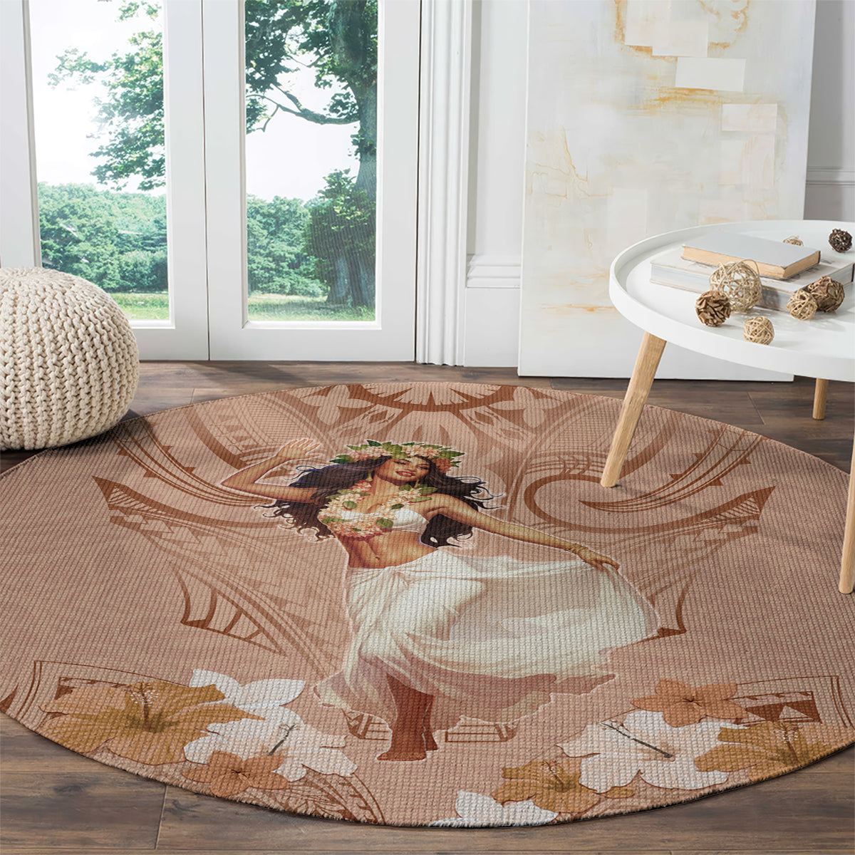Hawaii Women's Day Round Carpet With Polynesian Pattern LT05 - Polynesian Pride