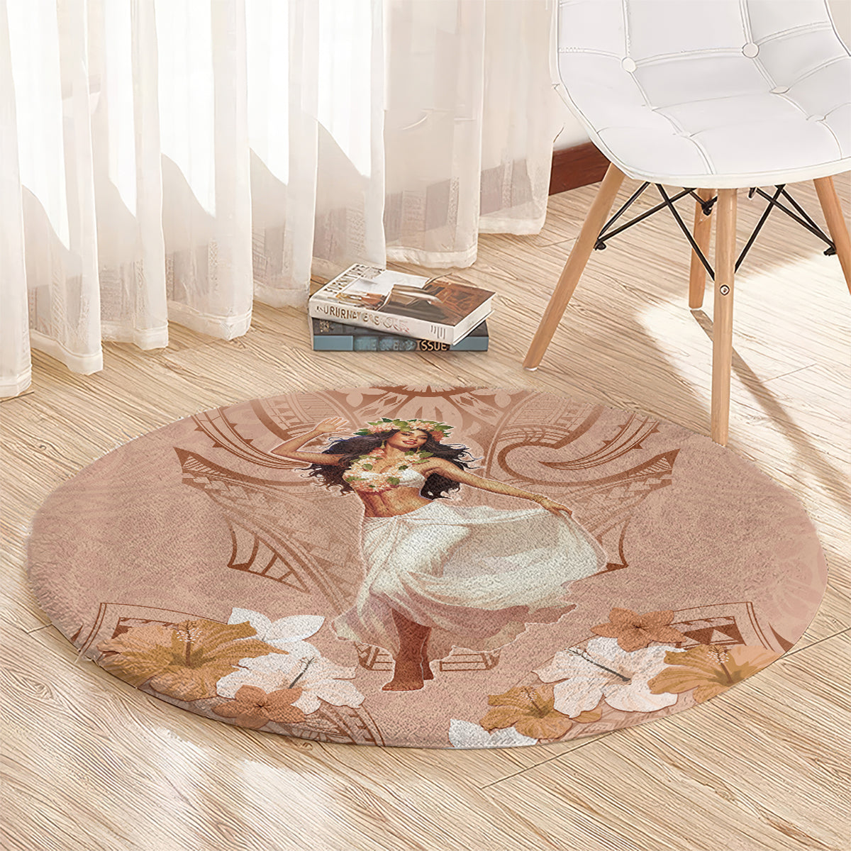 Hawaii Women's Day Round Carpet With Polynesian Pattern LT05 - Polynesian Pride