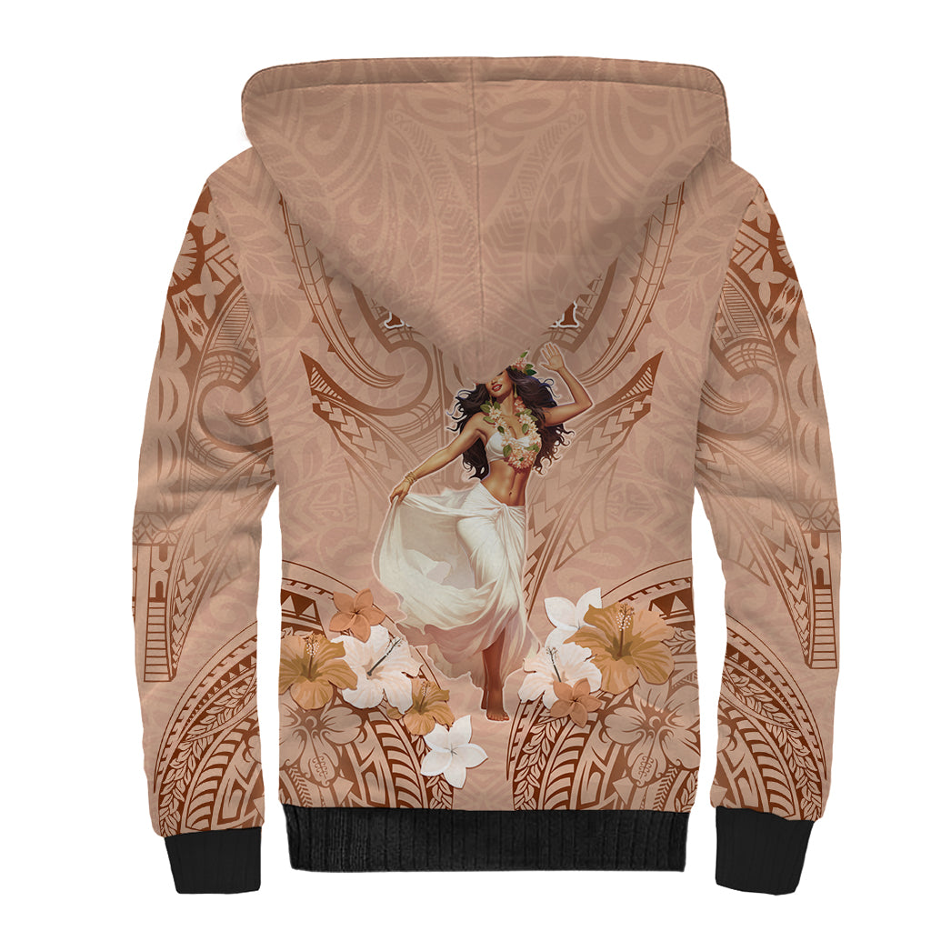 Hawaii Women's Day Sherpa Hoodie With Polynesian Pattern LT05 - Polynesian Pride