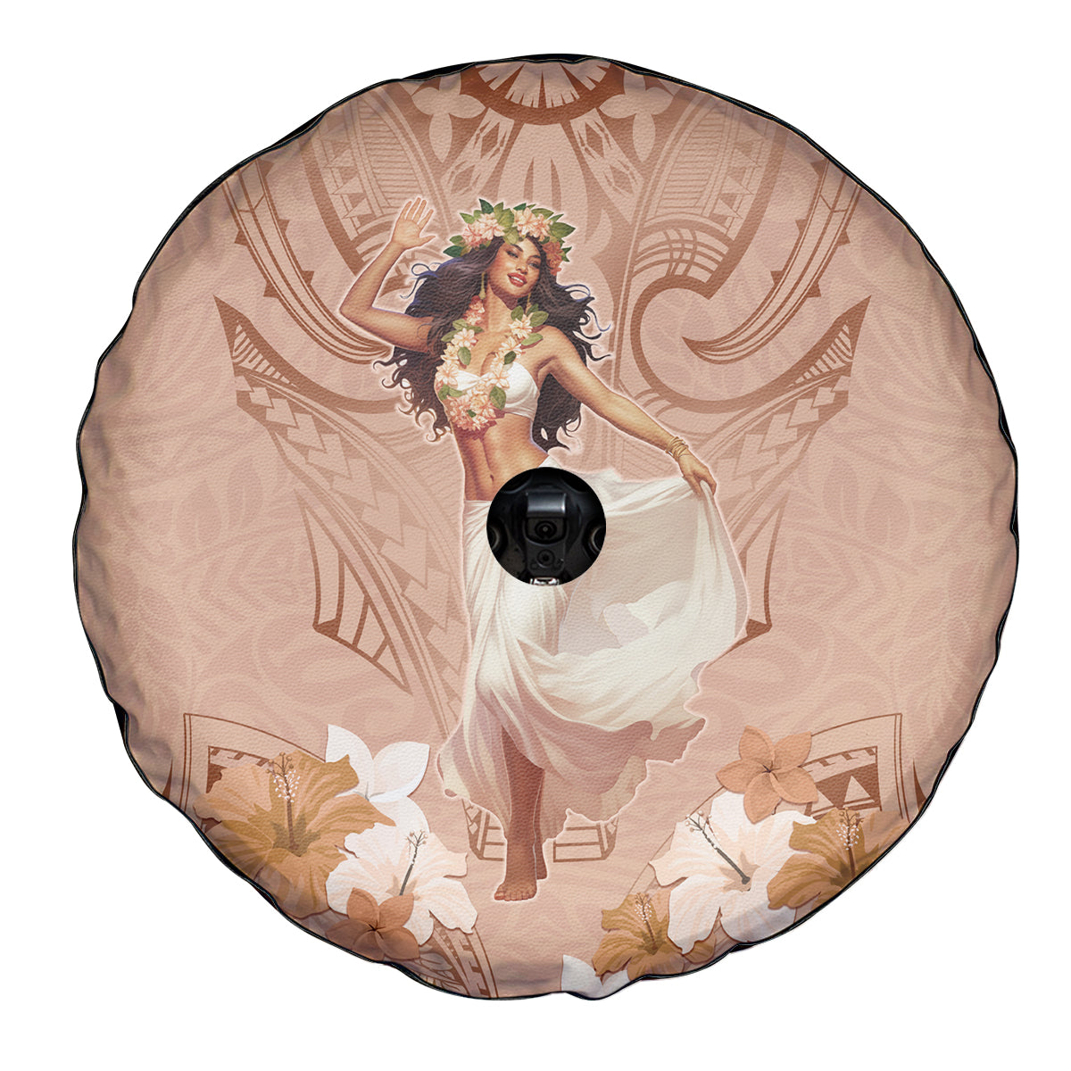 Hawaii Women's Day Spare Tire Cover With Polynesian Pattern