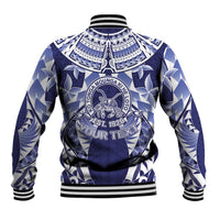 Personalised Tonga Queen Salote College Baseball Jacket Centenary Navy Version