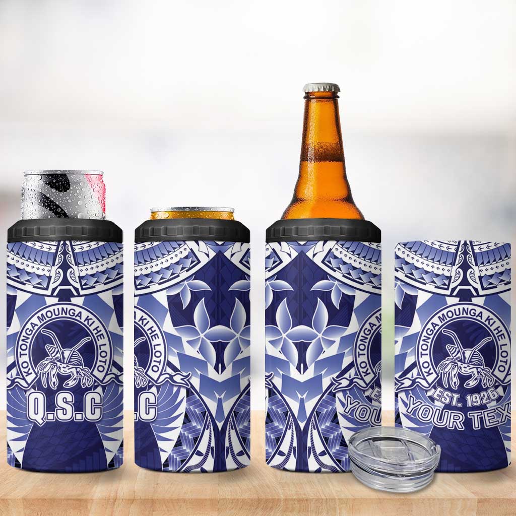 Personalised Tonga Queen Salote College 4 in 1 Can Cooler Tumbler Centenary Navy Version LT05 - Polynesian Pride
