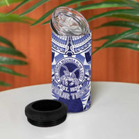 Personalised Tonga Queen Salote College 4 in 1 Can Cooler Tumbler Centenary Navy Version LT05 - Polynesian Pride