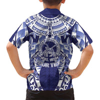 Personalised Tonga Queen Salote College Family Matching Summer Maxi Dress and Hawaiian Shirt Centenary Navy Version