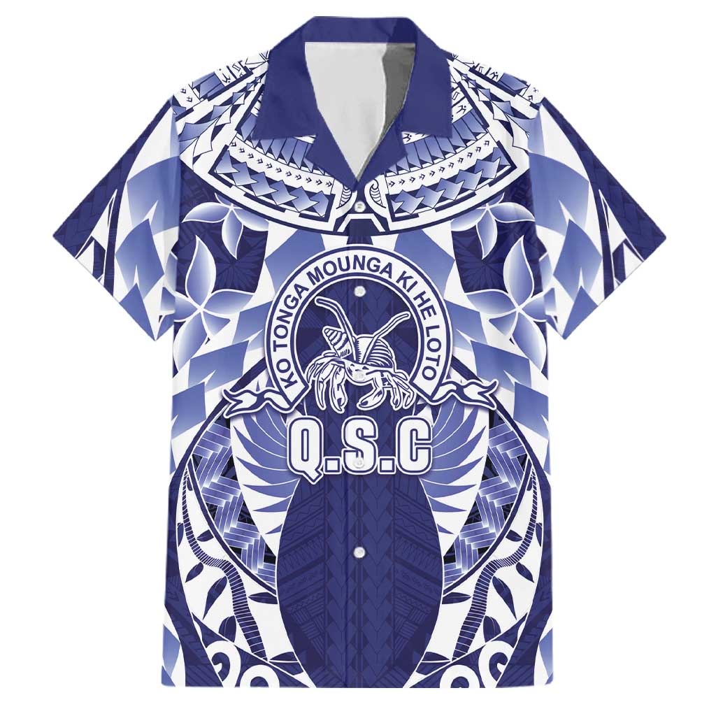 Personalised Tonga Queen Salote College Family Matching Tank Maxi Dress and Hawaiian Shirt Centenary Navy Version
