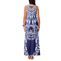 Personalised Tonga Queen Salote College Family Matching Tank Maxi Dress and Hawaiian Shirt Centenary Navy Version