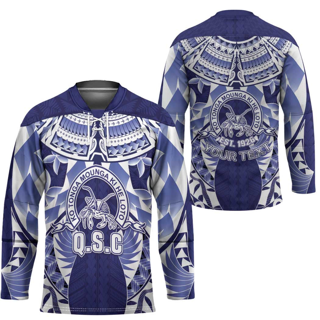 Personalised Tonga Queen Salote College Hockey Jersey Centenary Navy Version