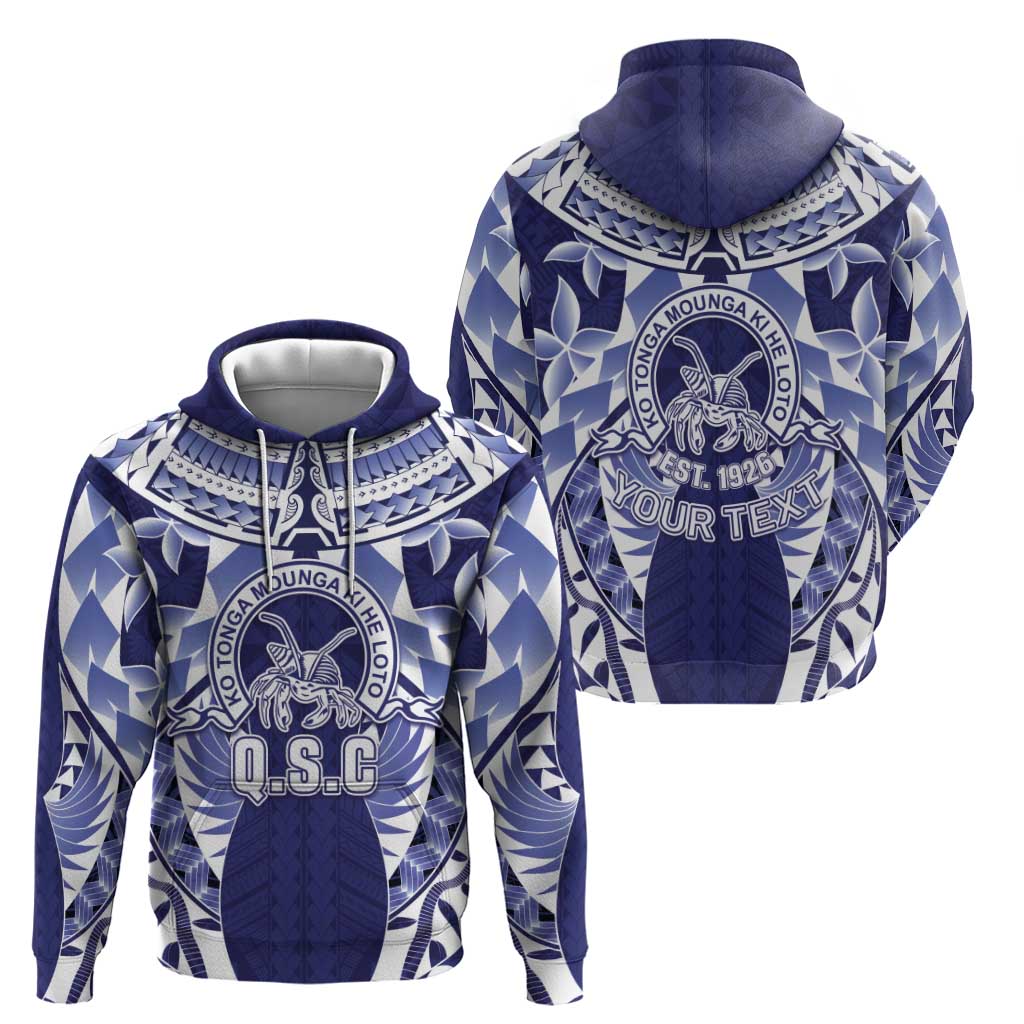 Personalised Tonga Queen Salote College Hoodie Centenary Navy Version
