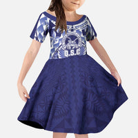 Personalised Tonga Queen Salote College Kid Short Sleeve Dress Centenary Navy Version