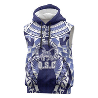 Personalised Tonga Queen Salote College Sleeveless Hoodie Centenary Navy Version