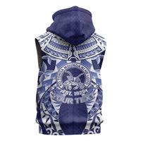 Personalised Tonga Queen Salote College Sleeveless Zip Hoodie Centenary Navy Version