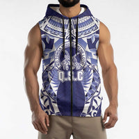 Personalised Tonga Queen Salote College Sleeveless Zip Hoodie Centenary Navy Version