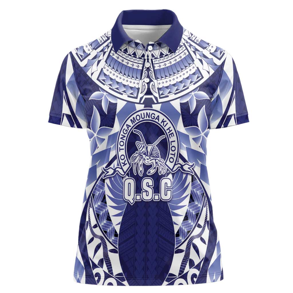Personalised Tonga Queen Salote College Women Polo Shirt Centenary Navy Version