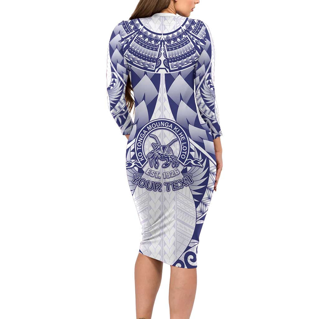 Personalised Tonga Queen Salote College Family Matching Long Sleeve Bodycon Dress and Hawaiian Shirt Centenary White Version