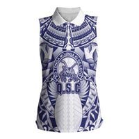 Personalised Tonga Queen Salote College Women Sleeveless Polo Shirt Centenary White Version LT05 Female White - Polynesian Pride