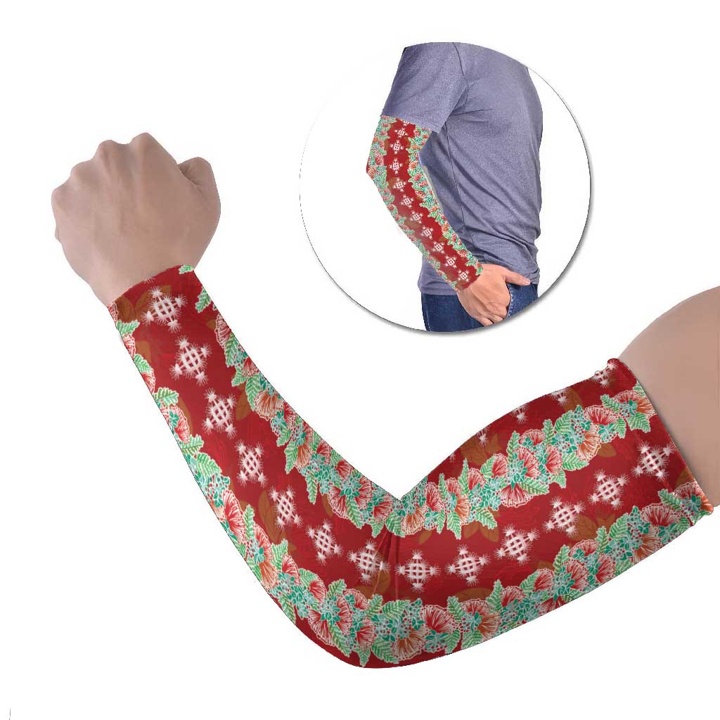 Hawaii Ohia Lehua Arm Sleeves Tropical Vibes Crimson