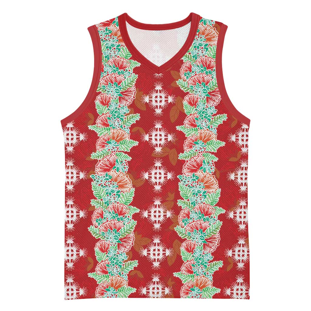Hawaii Ohia Lehua Basketball Jersey Tropical Vibes Crimson