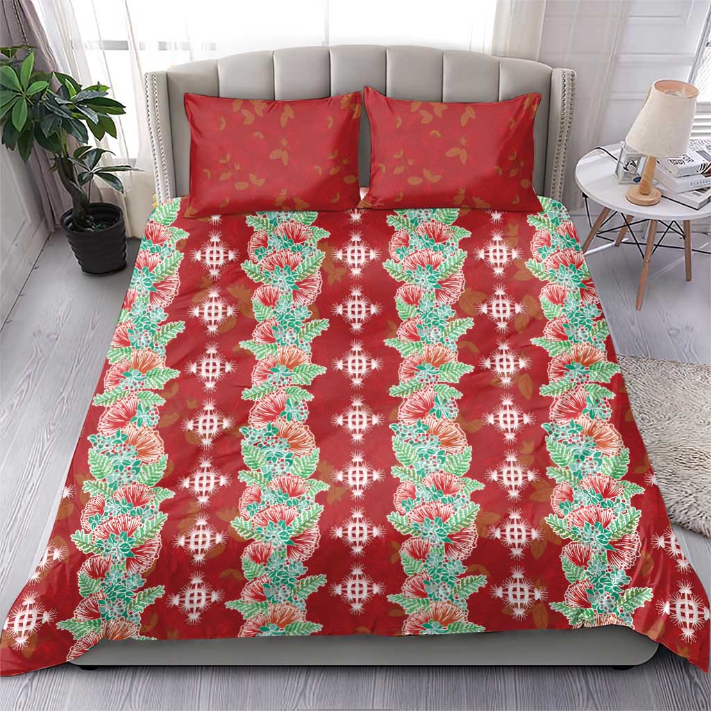 Hawaii Ohia Lehua Bedding Set Tropical Vibes Crimson