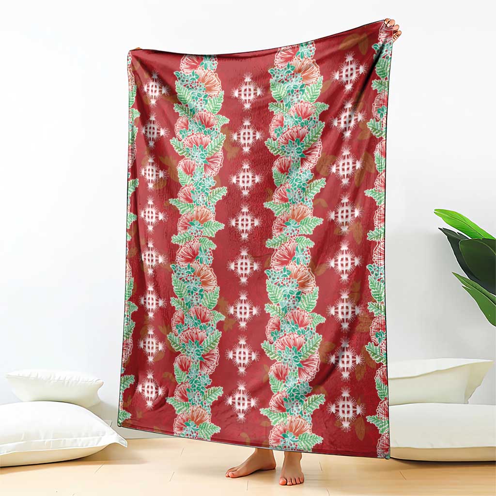 Hawaii Ohia Lehua Blanket Tropical Vibes Crimson
