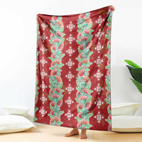 Hawaii Ohia Lehua Blanket Tropical Vibes Crimson