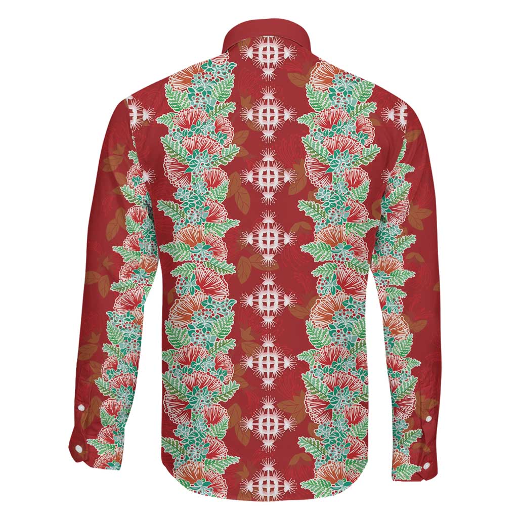 Hawaii Ohia Lehua Family Matching Puletasi and Hawaiian Shirt Tropical Vibes Crimson