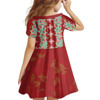 Hawaii Ohia Lehua Family Matching Short Sleeve Bodycon Dress and Hawaiian Shirt Tropical Vibes Crimson