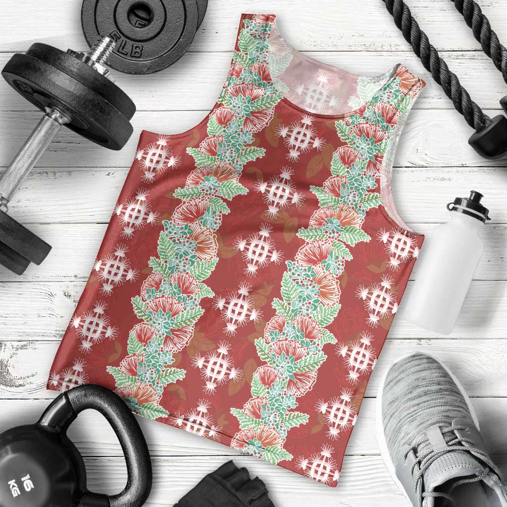 Hawaii Ohia Lehua Men Tank Top Tropical Vibes Crimson