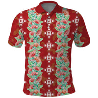 Hawaii Ohia Lehua Polo Shirt Tropical Vibes Crimson