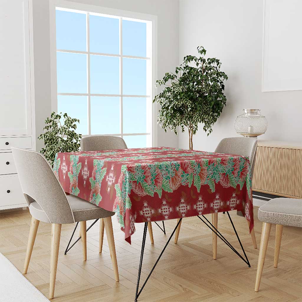 Hawaii Ohia Lehua Tablecloth Tropical Vibes Crimson
