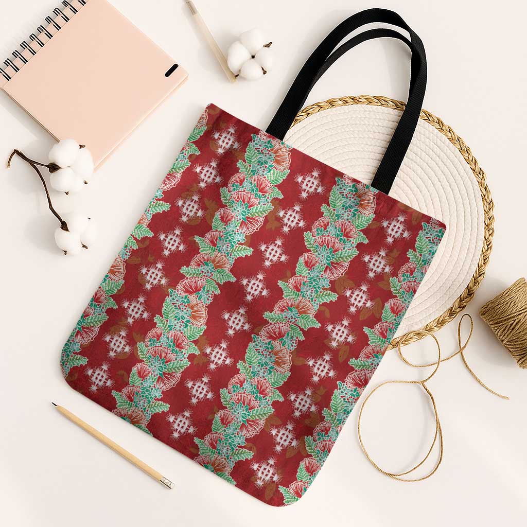 Hawaii Ohia Lehua Tote Bag Tropical Vibes Crimson