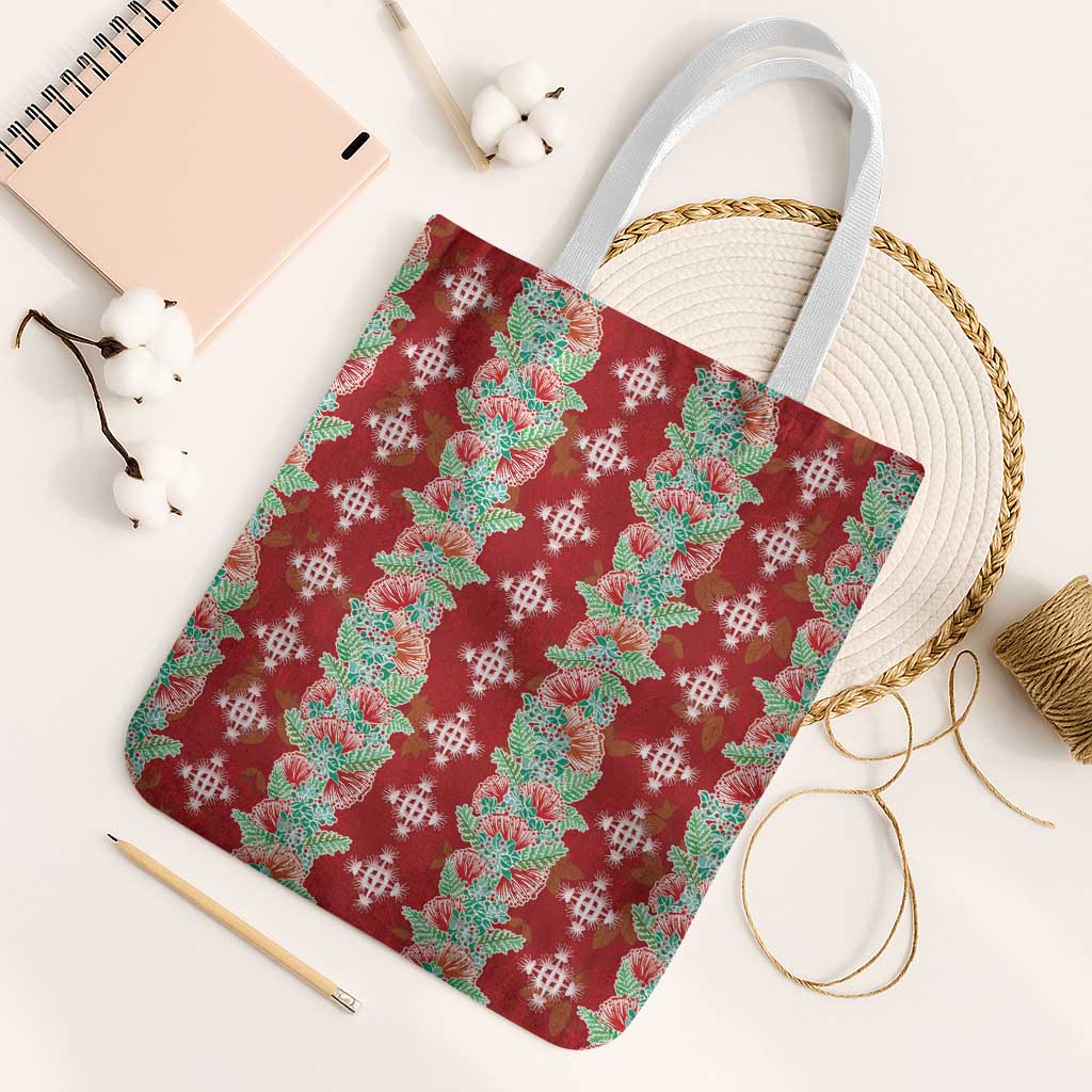 Hawaii Ohia Lehua Tote Bag Tropical Vibes Crimson
