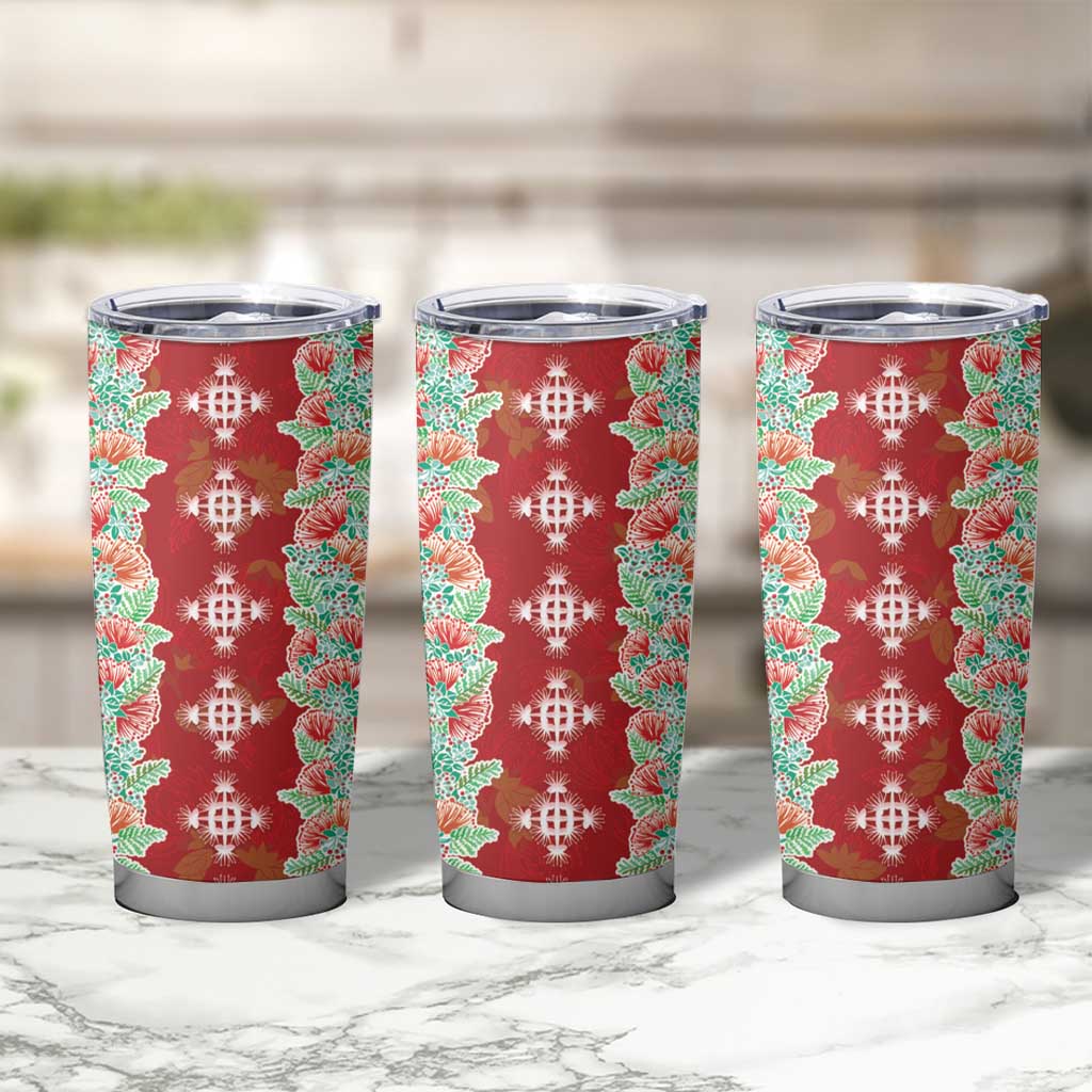 Hawaii Ohia Lehua Tumbler Cup Tropical Vibes Crimson LT05 - Polynesian Pride