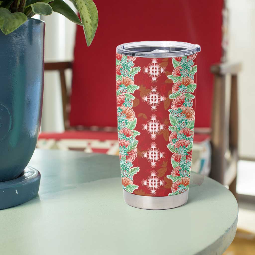 Hawaii Ohia Lehua Tumbler Cup Tropical Vibes Crimson LT05 - Polynesian Pride