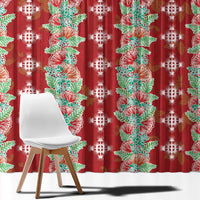 Hawaii Ohia Lehua Window Curtain Tropical Vibes Crimson