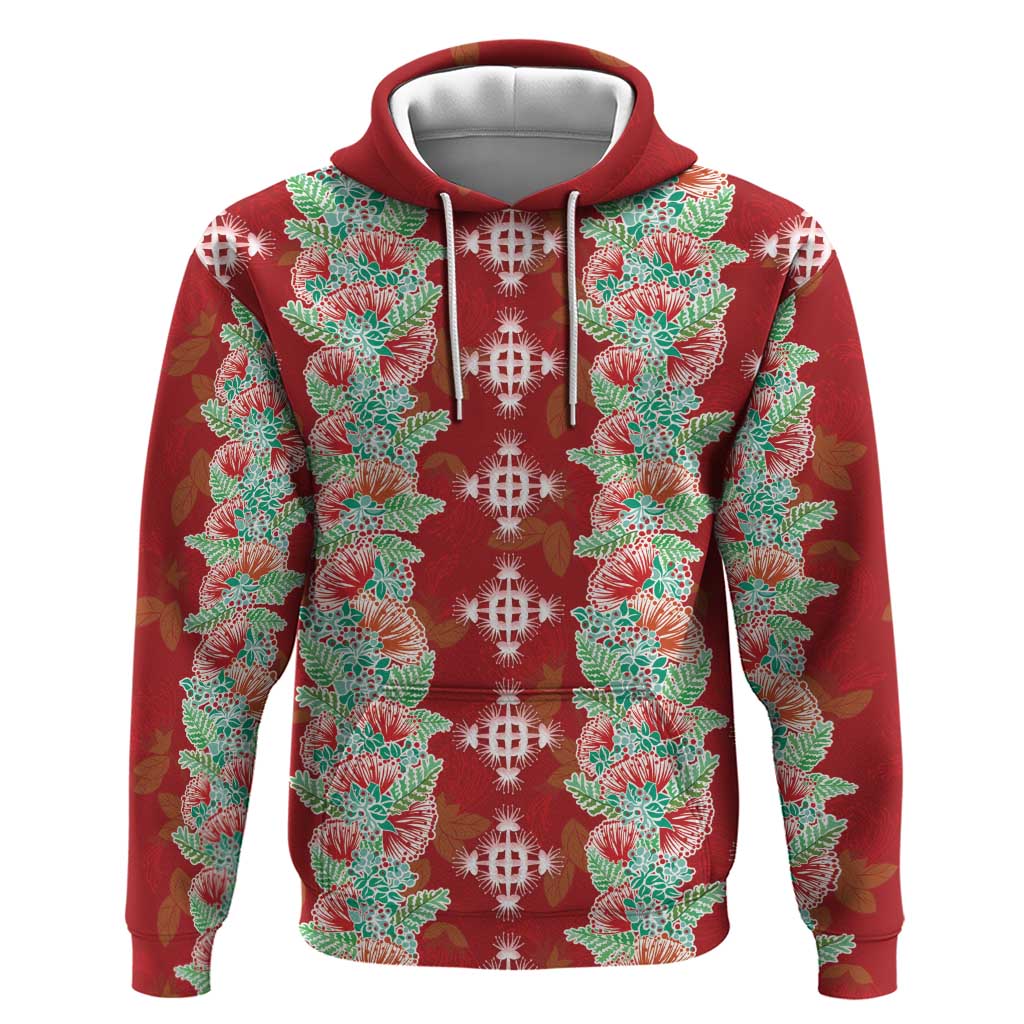 Hawaii Ohia Lehua Zip Hoodie Tropical Vibes Crimson LT05 Pullover Hoodie Crimson - Polynesian Pride