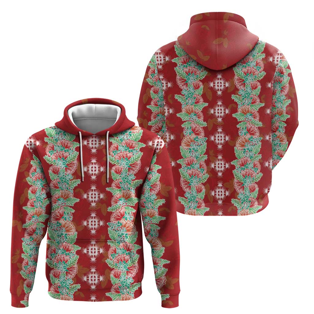 Hawaii Ohia Lehua Zip Hoodie Tropical Vibes Crimson LT05 - Polynesian Pride