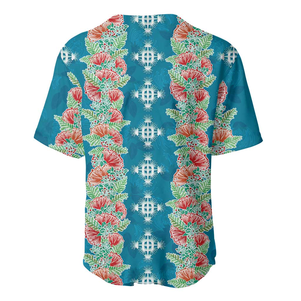 Hawaii Ohia Lehua Baseball Jersey Tropical Vibes Teal