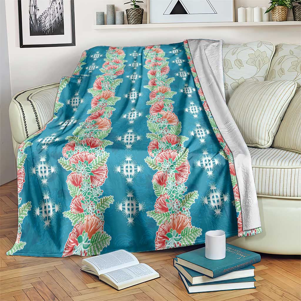 Hawaii Ohia Lehua Blanket Tropical Vibes Teal
