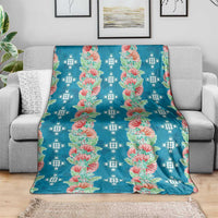 Hawaii Ohia Lehua Blanket Tropical Vibes Teal