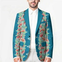 Hawaii Ohia Lehua Blazer Tropical Vibes Teal