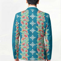 Hawaii Ohia Lehua Blazer Tropical Vibes Teal