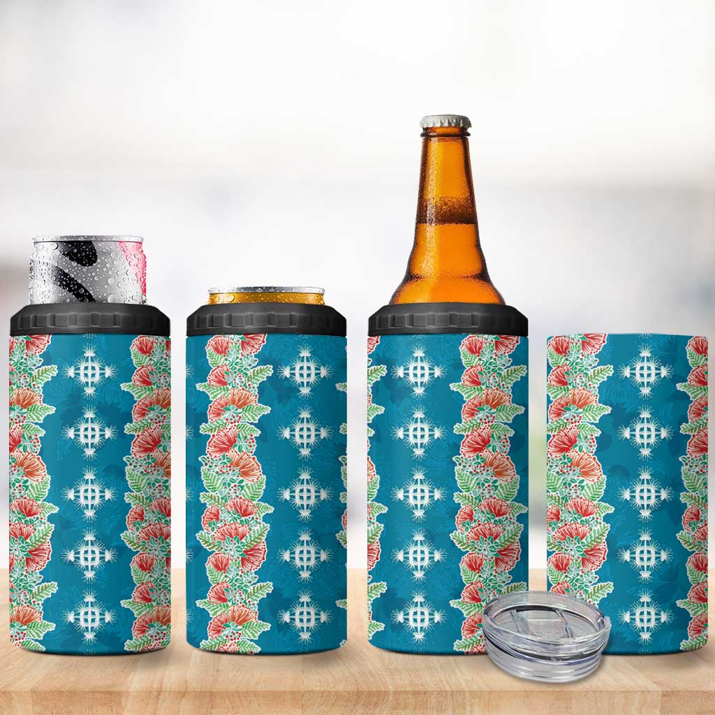 Hawaii Ohia Lehua 4 in 1 Can Cooler Tumbler Tropical Vibes Teal