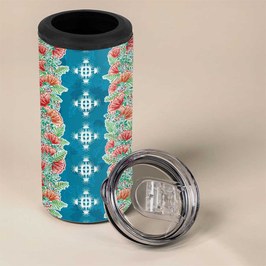Hawaii Ohia Lehua 4 in 1 Can Cooler Tumbler Tropical Vibes Teal