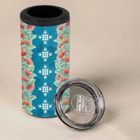 Hawaii Ohia Lehua 4 in 1 Can Cooler Tumbler Tropical Vibes Teal