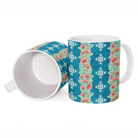 Hawaii Ohia Lehua Ceramic Mug Tropical Vibes Teal